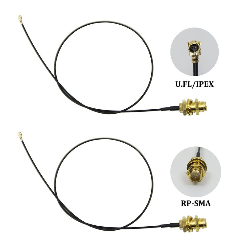 2PCS U.FL Mini PCI to RP-SMA Pigtail Antenna WiFi Cable 6‘’