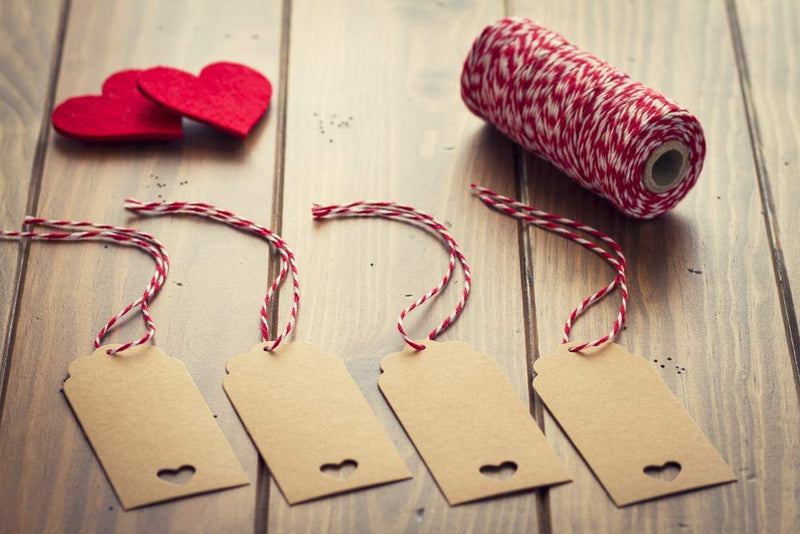 [AUSTRALIA] - HOKI Cotton Bakers Twine Red & White 328 Feet (100M), Packing String, Durable Rope for Gardening, Decoration, Tying Cake and Pastry Boxes, Crafts & Gift Wrapping, for Art and Craft 100M 