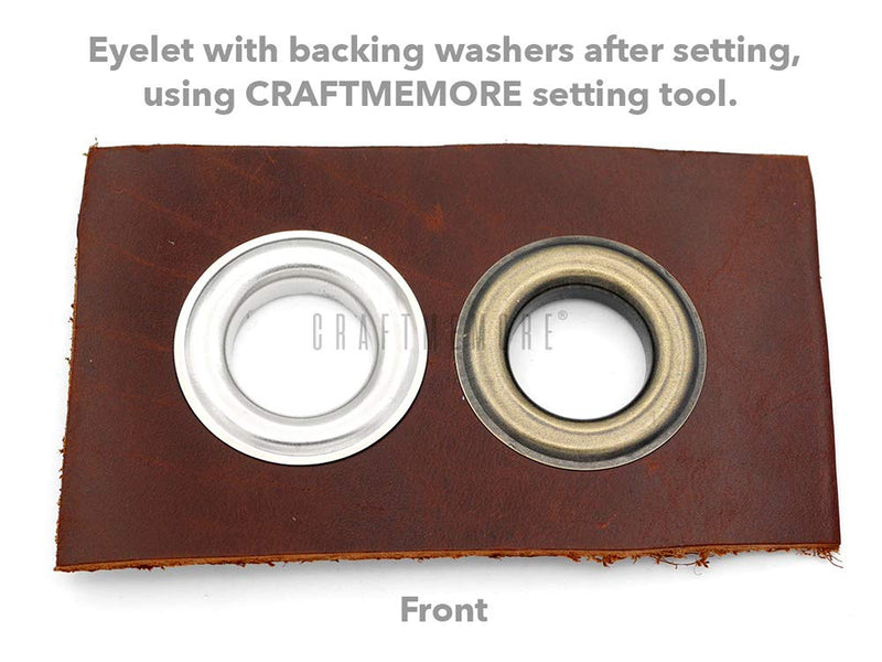 CRAFTMEMORE 1/2" Grommet Tool Kit Eyelet Setting Tool Grommet Setter Hole Punch Cutter & Pack of 10 Grommets (1/2 (13mm) Inside Diameter) 1/2" (13 mm)