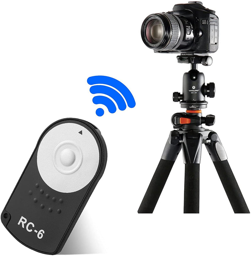Oxumii RC-6 Remote Control Shutter Release for Canon ESO 77D 5DSR 760D 70D 80D 6D2 5D3 5D4 (1pc Black) (Black 2 Packs) Black 2 Packs