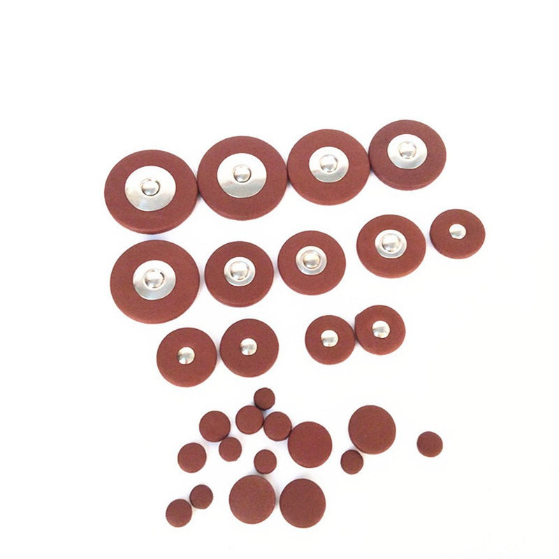 Alnicov 26Pcs Sax Leather Pads Replacement Accessories for Tenor Saxophone Brown