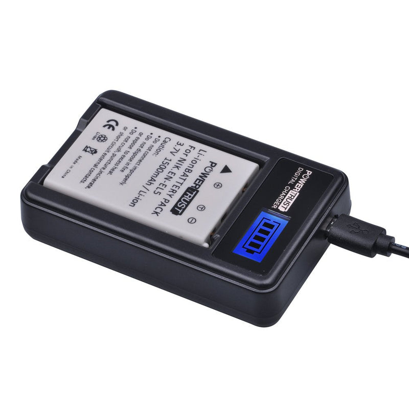 [AUSTRALIA] - PowerTrust 2 Pack EN-EL5 Camera Battery and LCD USB Charger for Nikon Coolpix P530 P520 P510 P100 P500 P6000 P5100 P5000 P80 P90 