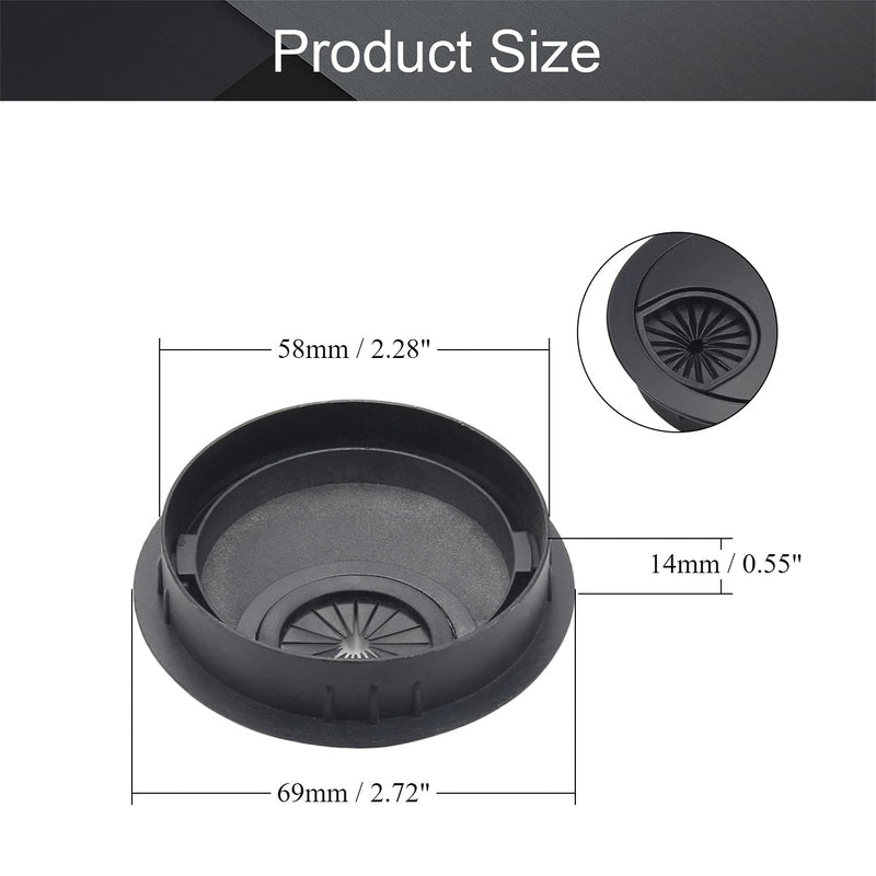 [AUSTRALIA] - MroMax 2.28" Desk Grommet Zinc Alloy 58mm Cable Hole Cover Cord Desk Grommets Arrange Wires Organizer for Home Office Desk Cable Cord Black 4Pcs 60 mm Mounting Hole Diameter 