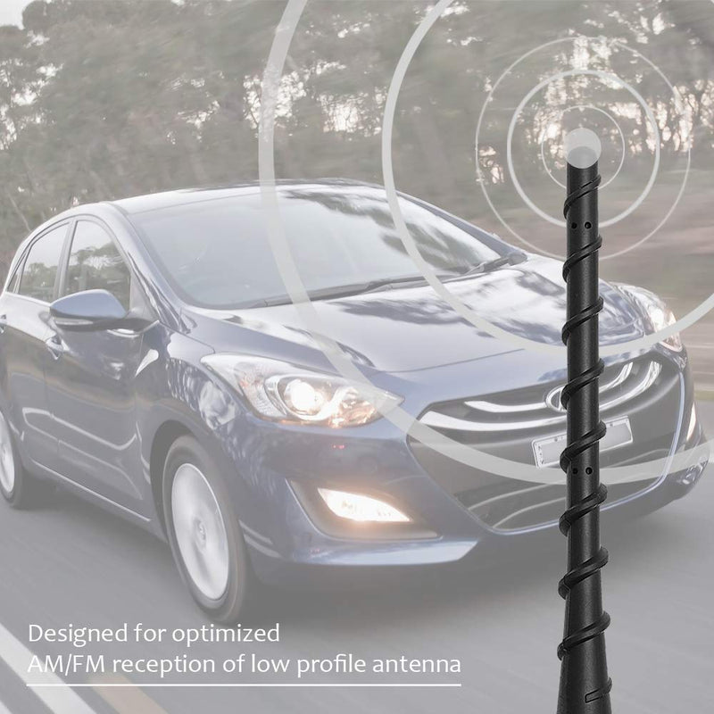 KSaAuto 7" Spiral Roof Antenna Compatible with Hyundai Santa Fe Veracruz Tucson Accent Entourage Elantra i30 ix35 Elantra Touring Wagon | Flexible Rubber Antenna Replacement | for Premium Reception