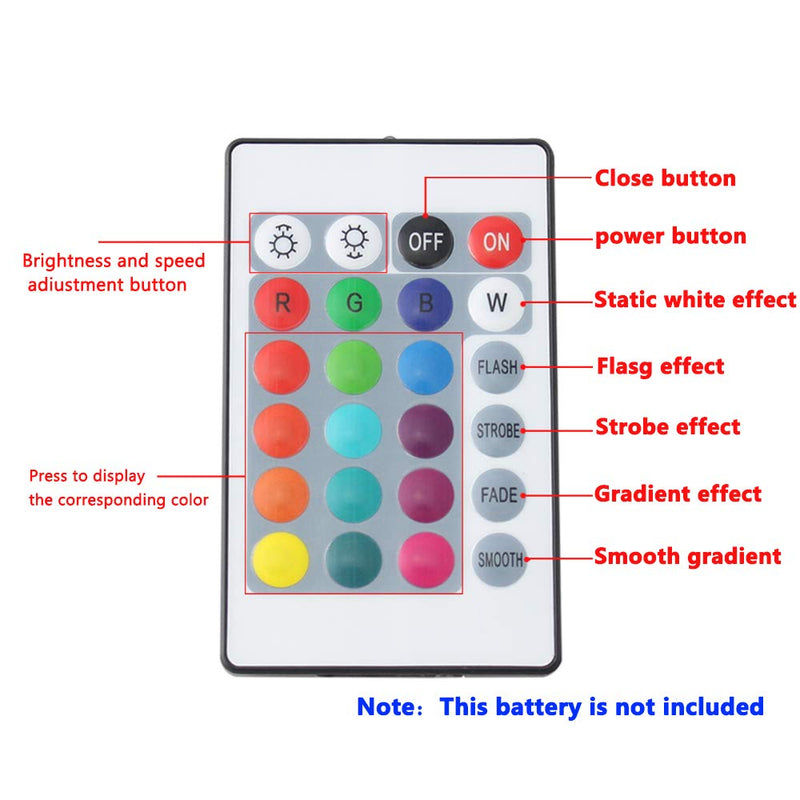 Yetaida WiFi 24 Keys RGB Remote Control, LED Controller for LED Strip Light, Smart Compatible with Alexa Google Assistant, Fits Android iOS System RGB+24 KEY