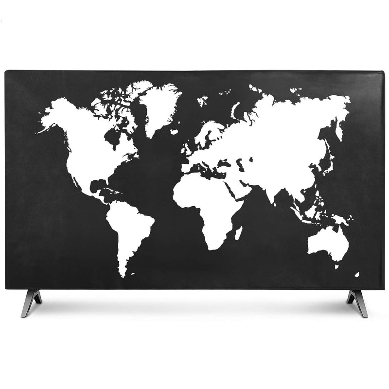 kwmobile Dust Cover for 55" TV - Flat Screen TV Protector - Travel Outline White/Black Travel Outline 02-01