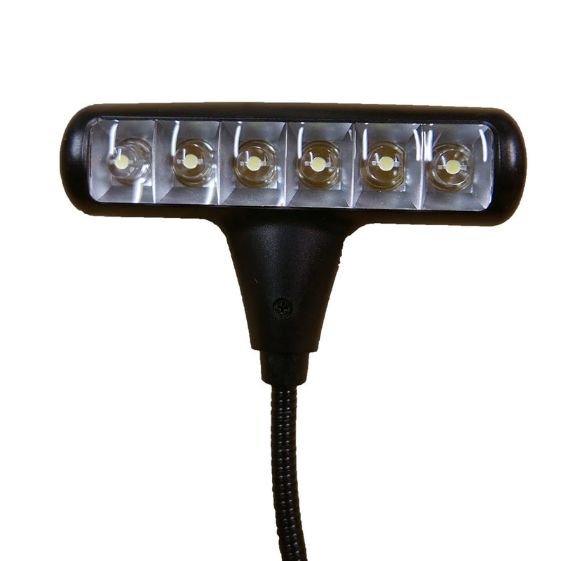 The Original Mighty Bright HammerHead Clip On Music Stand Light, 6 Bright White LEDs, Flexible, Durable, 2 Brightness Settings, Includes Gig Bag, Battery Life of 15 Hours or Powered by AC Adapter