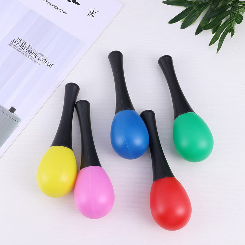 Uonlytech 10 Pairs of Funny Plastic Percussion Musical Egg Maracas Egg Shakers Child Kids Toys (Random Color)