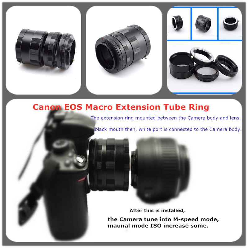 EOS Extension Tube Macro Ring, Compatible with for Canon EOS SLR 700D,650D,600D,550D,500D,450D,400D,350D,300D,100D,70D,60D,50D,1D-X, 1D,1Ds Camera,EOS Camera Lens Macro Extension Tube Ring EOS Extension Ring