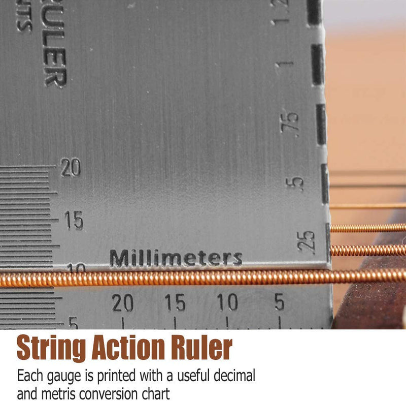 Activists Guitar Notched Straight Edge Luthier Tools String Action Gauge and Radius Gauge Guitar Luthier Tools