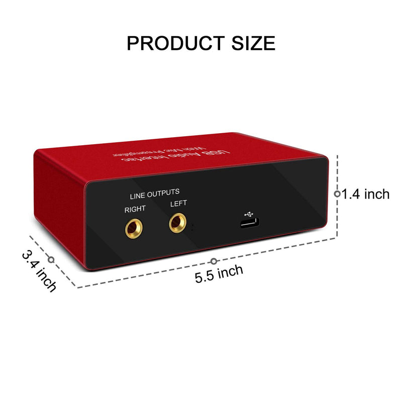 USB Audio Interface with Mic Preamplifier XRL audio interface 48v 2 channel for streaming Support Instrument Guitar or Bass Smartphone Tablet Computer and Other Equipment Recording