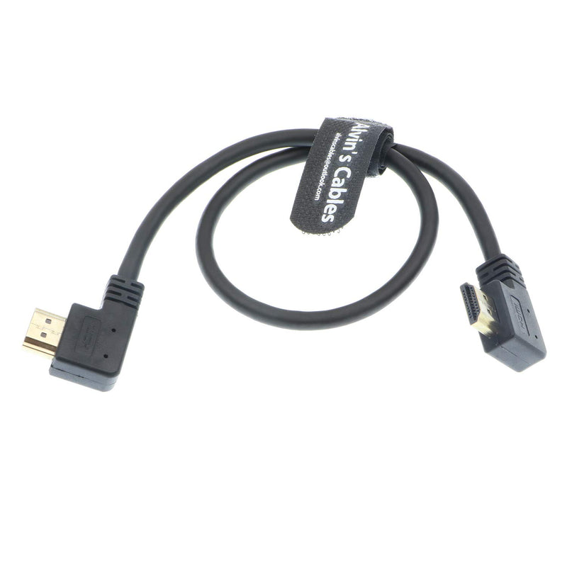 [AUSTRALIA] - Alvin's Cables Z Cam E2 L Shape 4K 60P HDMI Cable for Atomos Shinobi Ninja V Monitor and Portkeys BM5 Right Angle to Right Angle High Speed HDMI Cord 45CM Right Angle to Right Angle Upgrade 17.7 inches 
