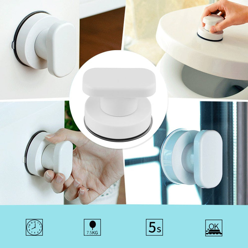 [AUSTRALIA] - DDSKY 2-Pack Strong Suction Cup Drawer Glass Mirror Wall Tile Handles Toilet Bathroom Door Pulls Glass Door Pull Adsorbent Handle and Knobs 