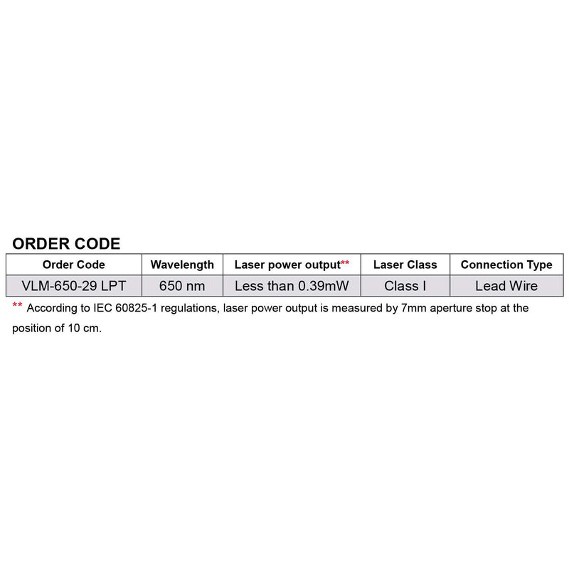 Quarton Laser Module VLM-650-29 LPT Red Cross Line Laser Module (Line-width optimize at short distance)