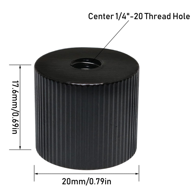 LUORNG 2Pcs ChromLives Tripod Nut Barrel Connection Nut with 1/4 inch-20 Thread Hole Double Female Teeth for Articulating Tripod Rigs Replacement