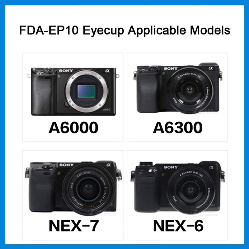 EP10 Eyecup Eyepiece Viewfinder Compatible for Sony Alpha A6000 A6100 A6300 NEX-6 NEX-7 Camera, Replacement FDA-EP10 (2 Pack)