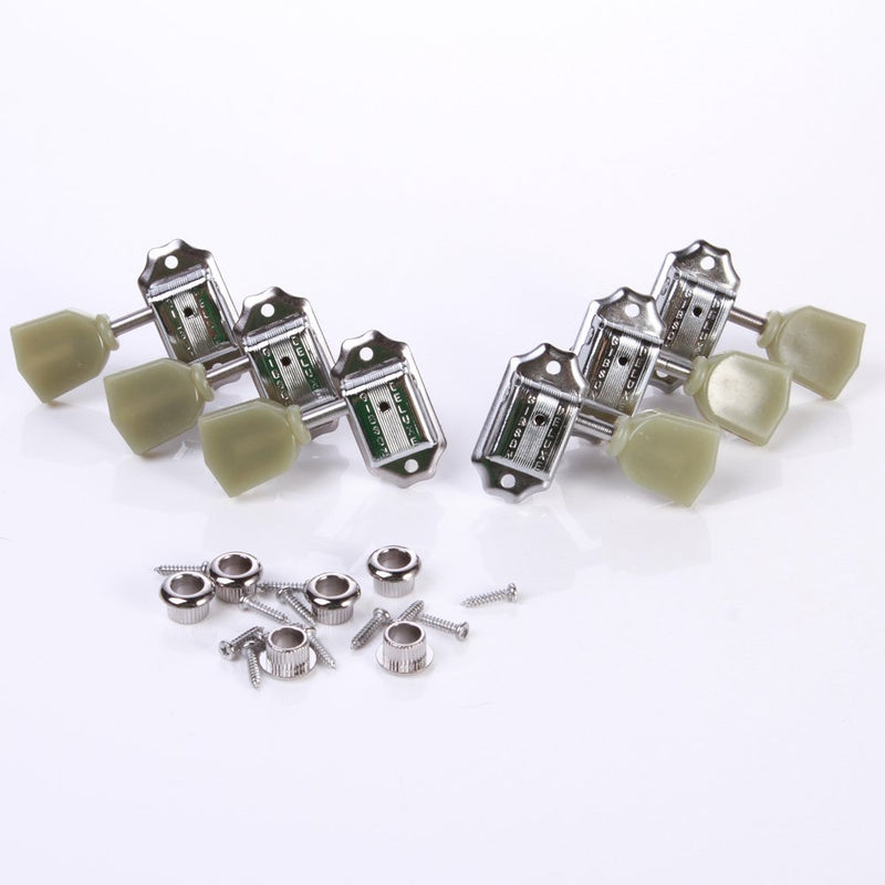 Foto4easy 3R+3L Deluxe Guitar Tuning Pegs Machine Heads Tuners (Silver)