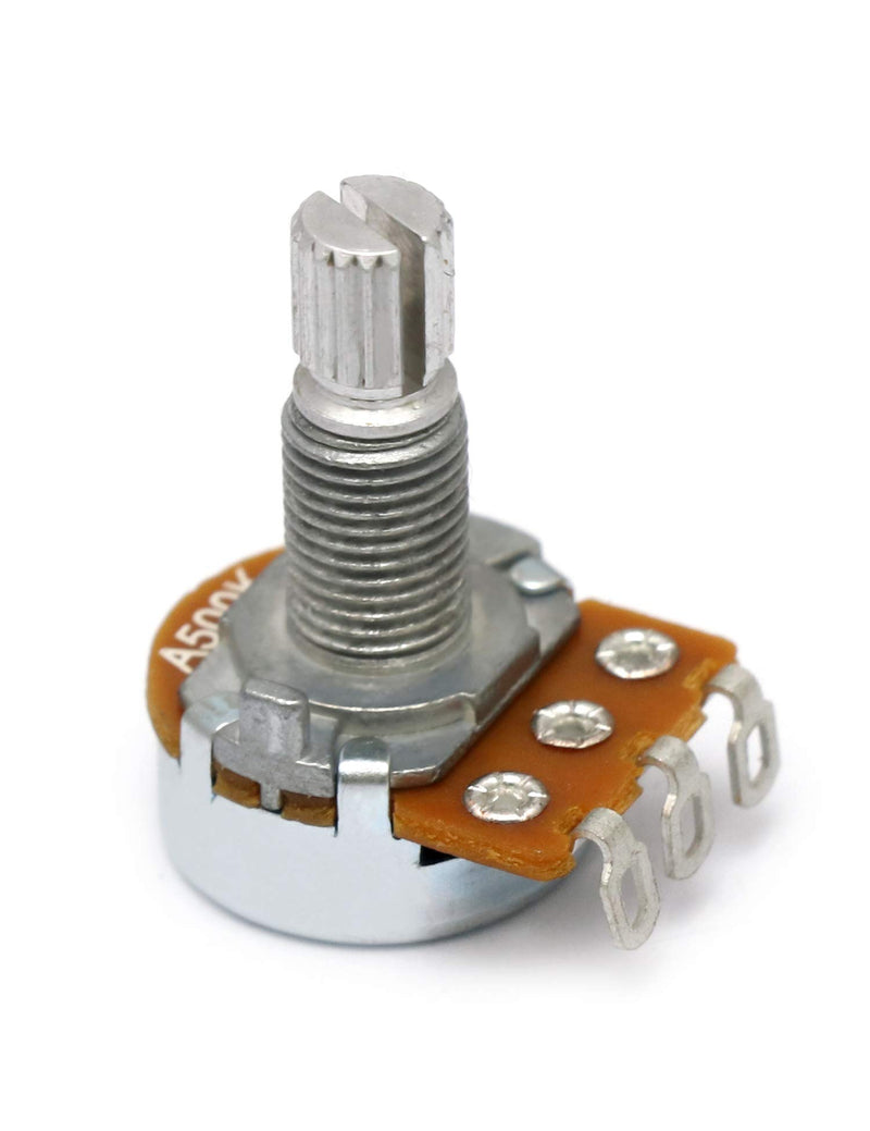 Metallor Mini Alpha Pots Log A500k Volume Audio Potentiometer Electronics for Electric Guitar or Bass Guitar. (Mini A500k) Mini A500k