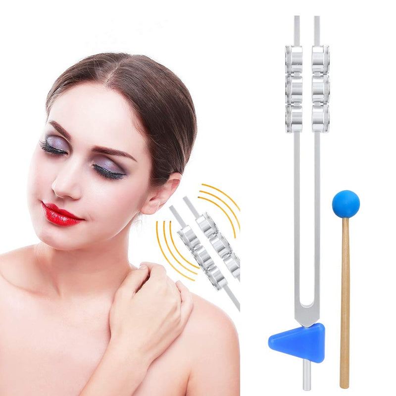 Zyyini Tuning Fork, 32HZ Aluminum Alloy Clinical Grade Nerve/Sensory with Silicone Hammer and Soft Storage Bag, Anti-impact and Non-Magnetic Aluminum