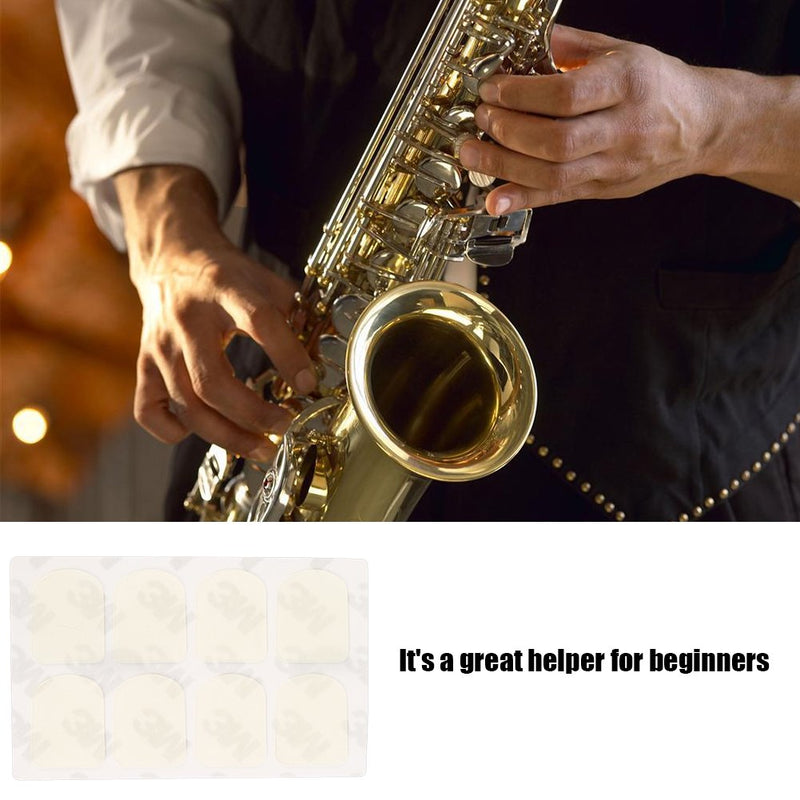 RiToEasysports Mouthpiece Patch Cushion,8pcs Sax Mouthpiece Pad Cushion with Rubber for Soprano Alto Tenor Saxophone Clarinet,Black or White 0.3mm Thickness White Small Oval