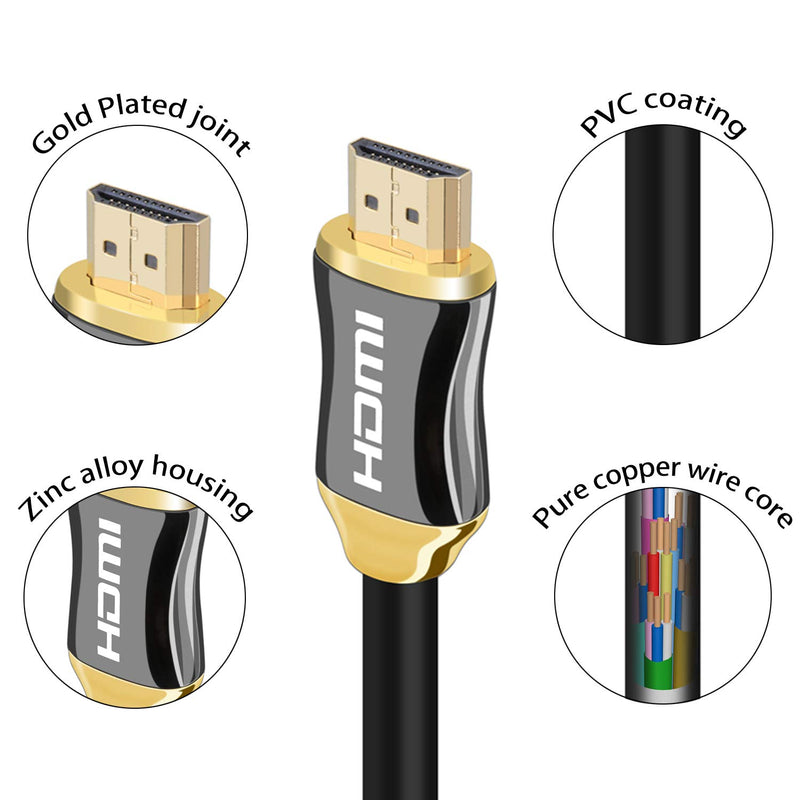 KIN&P Ultra High Speed hdmi cable 10ft 4k HDMI cables support Ethernet ,3D,4K and Audio Return (ARC)CL3 function and with 24k golden plated connector - Full Hd [Latest Version] 10Feet