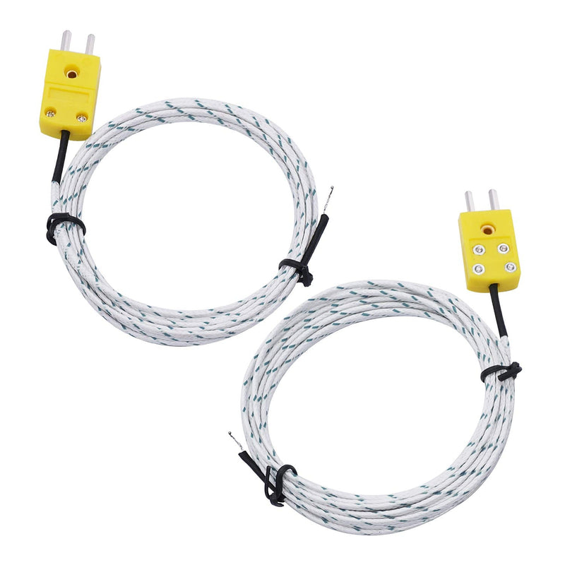 TWTADE 5pcs 3M K Type Mini-Connector Thermocouple Temperature Probe Sensor Measure Range -50~350°C 5 Pcs