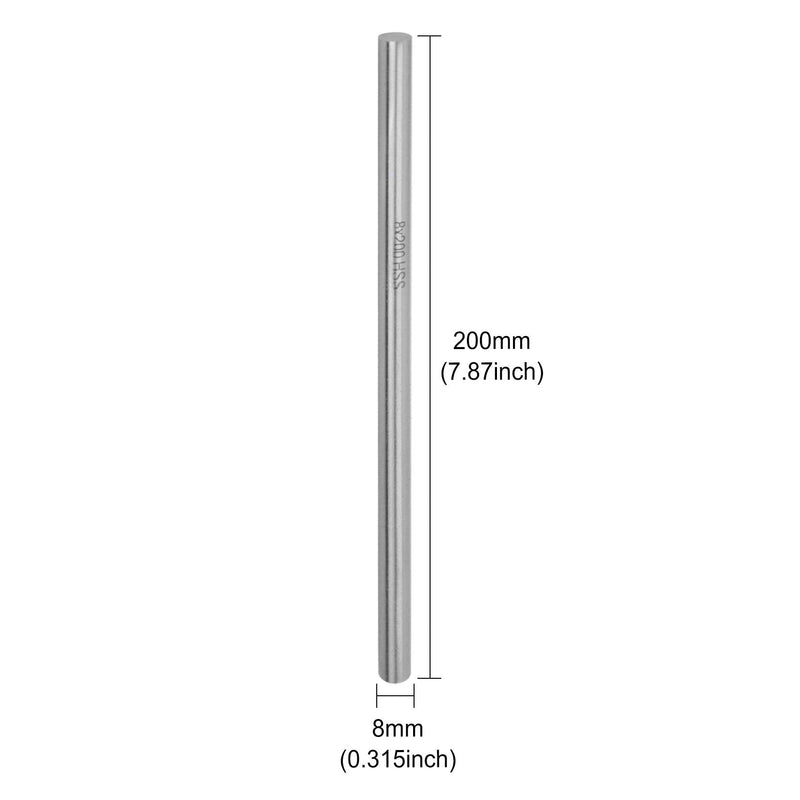 TOPPROS Pack of 4 Round Steel Rod, Diameter 8mm HSS Lathe Bar Stock Tool 200mm /7.9 inch Long, for Shaft Gear Drill Lathes Boring Machine Turning Miniature Axle, Clindrical Pin Tool