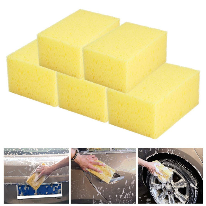 KIMISS Car Sponge Pad,Square Shape Handheld Nonslip Sponge Washing Cleaner Tool for Car Auto Motorcycle(5pcs) 5pcs