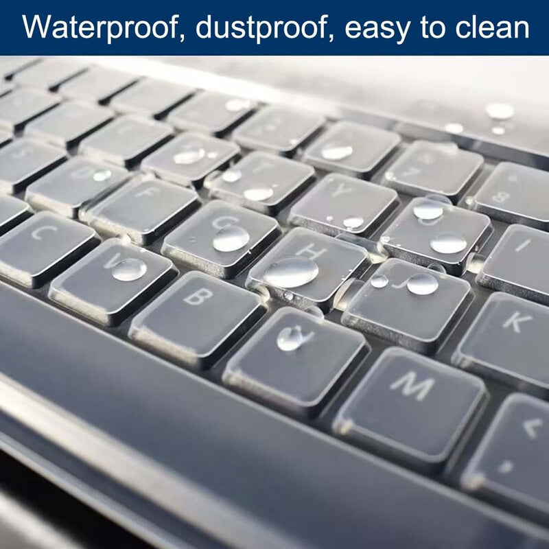 Universal Clear Desktop Computer Keyboard Protection Skin Protector Cover for PC 104/107 Keys Standard Keyboard,Ultra Thin Desktop PC Silicone Waterproof Dustproof Keyboard Cover (Type A) Type A