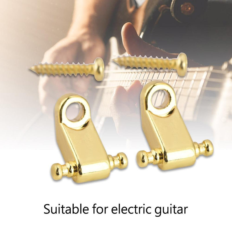 Drfeify Guitar String Tree Roller, 2PCS Roller String Tree Retainer with Screw Accessory for Electric Guitar Bass Gold