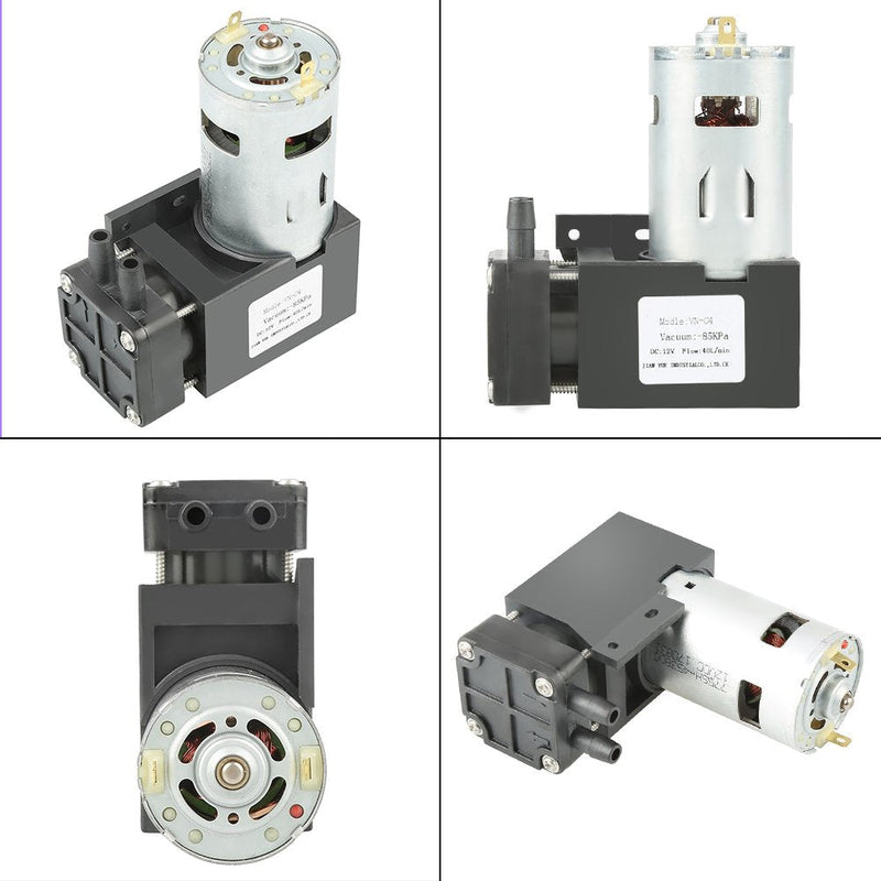 [AUSTRALIA] - DC 12v Mini Suction Gear Pump Low Noise Oilless Pump Oil-Free Diaphragm Pump Small Vacuum Pump for Laboratory Equipment Air Compressor 8 * 7 * 5cm 