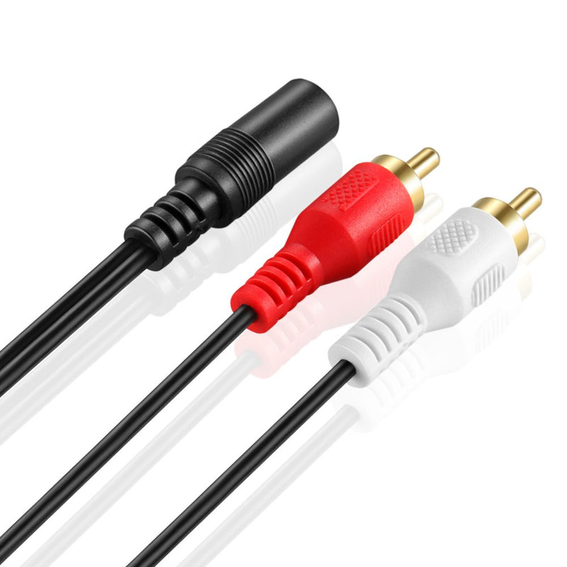 3.5mm to RCA Stereo Audio Cable Adapter - 3.5mm Female to Stereo RCA Male Bi-Directional AUX Auxiliary Male Headphone Jack Plug Y Splitter to Left/Right 2RCA Male Connector Plug Wire Cord