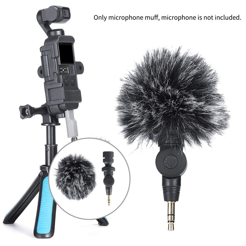 XHXseller Microphone Muff,Furry Microphone Windscreen Muff for Voice Recorder,Microphone fits Saramonic SR-XM1,Artificial Plush black