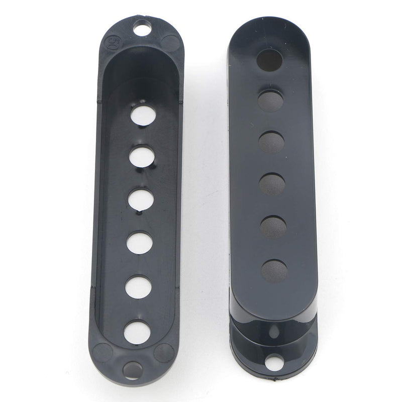 Unxuey Black 3pcs Electric Guitar Pickup Cover 48/50/52mm Single Coil 6 Hole for Fender Stratocaster Strat ST Replacement Parts