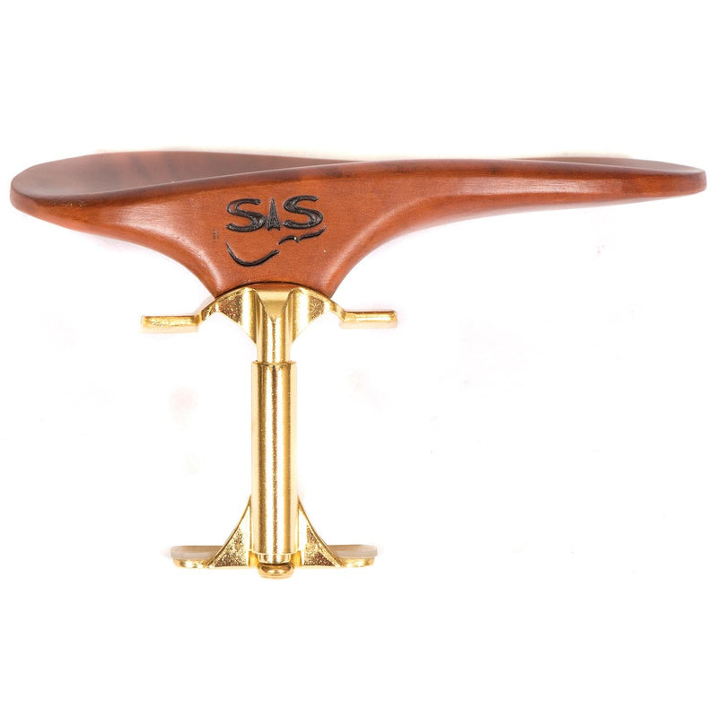 SAS Pearwood Chinrest for 3/4-4/4 Violin or Viola with 24mm Plate Height and Goldplated Bracket