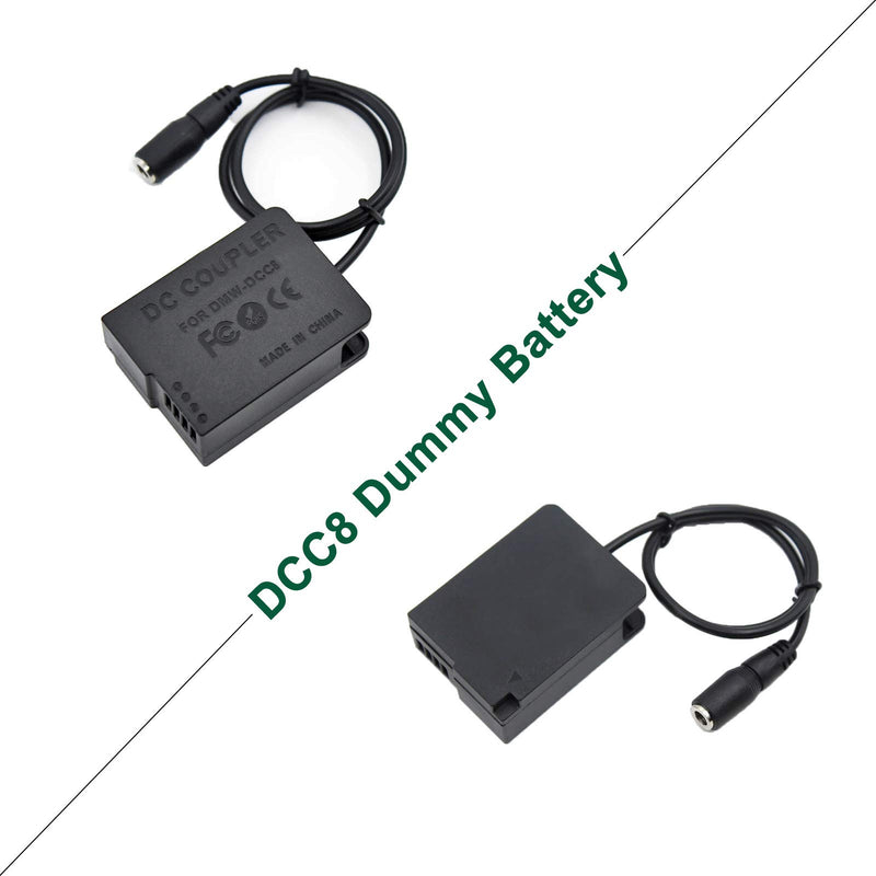 Gonine DMW-DCC8 DMW-AC8 AC Power Adapter DC Coupler Charger Kit, DMW-BLC12 Battery Replacement for Panasonic Lumix DMC-FZ2500 FZ1000 FZ300 FZ200 G85 GX8 G7 G6 G5 GH2 DC-G90 G95 Cameras.