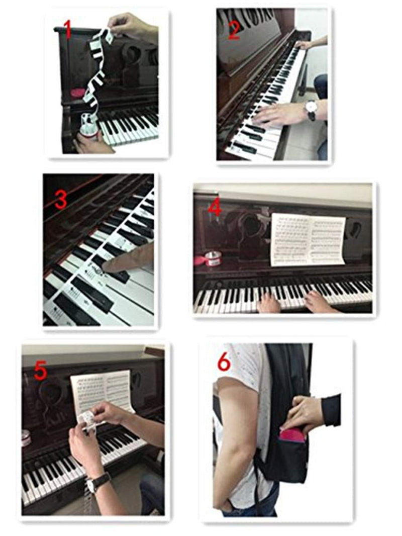 Piano Stickers for Learning Piano or Keyboard ，Overall Installation,No Glue ，No Need to Cut,Easy to Carry ，Reusable, Upgraded Version and Good Quality