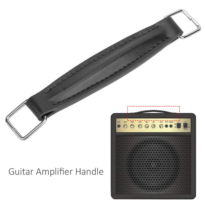Guitar Amplifier Handle,PU Leather Internal Steel Leather Style Replacement Strap Handle Amp Handle Strap for Guitar Amplifiers Speaker (black) black