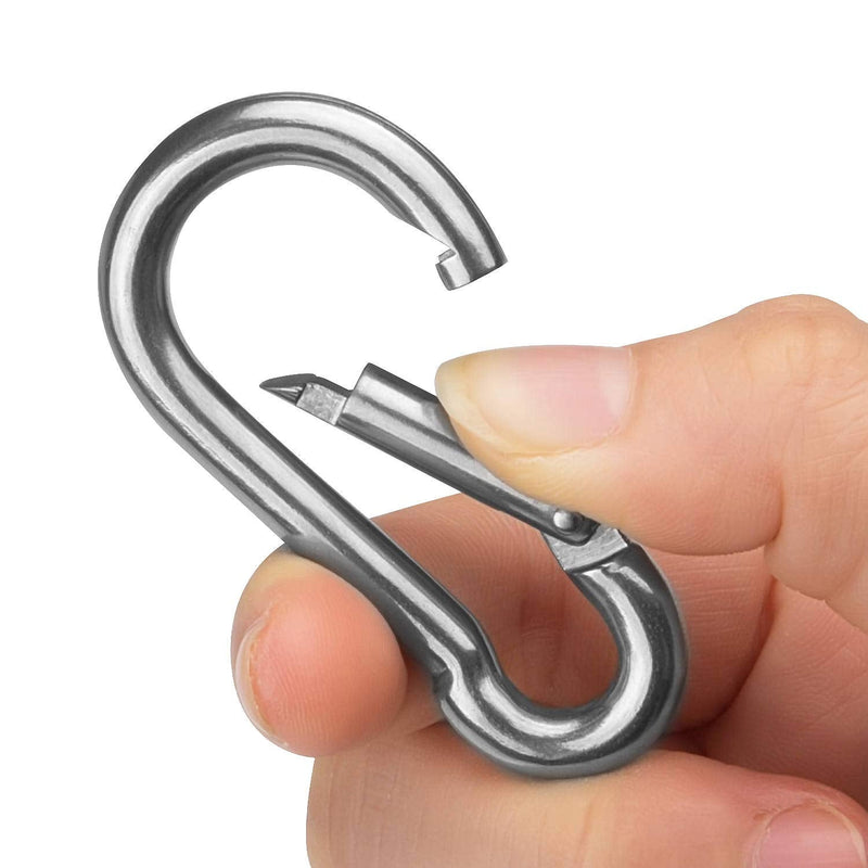 CBTONE 25 Pack 2 Inch Spring Snap Hook Stainless Steel 304 Clip Keychain Heavy Duty Quick Link Hook for Camping Fishing Hiking Traveling