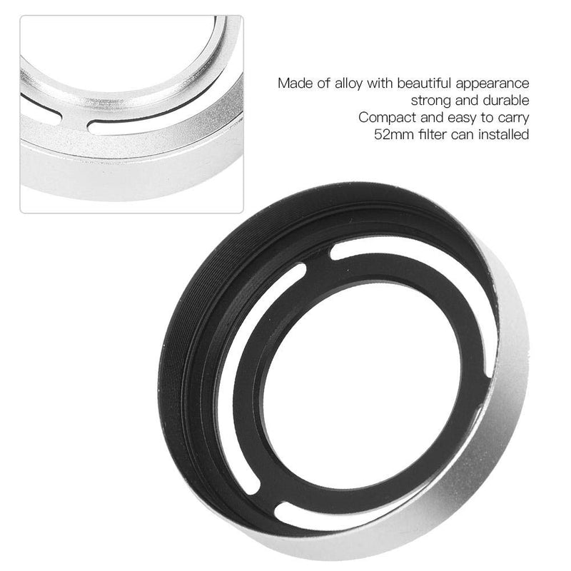 Oumij1 Hollow Metal Lens Hood - Compact Lens Hood - Detachable Camera Lens Hood - for Fuji X10/X20/X30 Camera(Silver) Silver