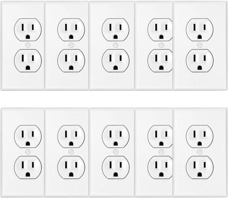Outlet Covers (20 Pack) Wall Plate Outlet Cover, Power Outlet Cover, Plug Outlet Cover, Electrical Outlet Cover, Duplex Outlet Cover, Duplex Receptacle Outlet, Duplex Wall Plate, 1-Gang - White