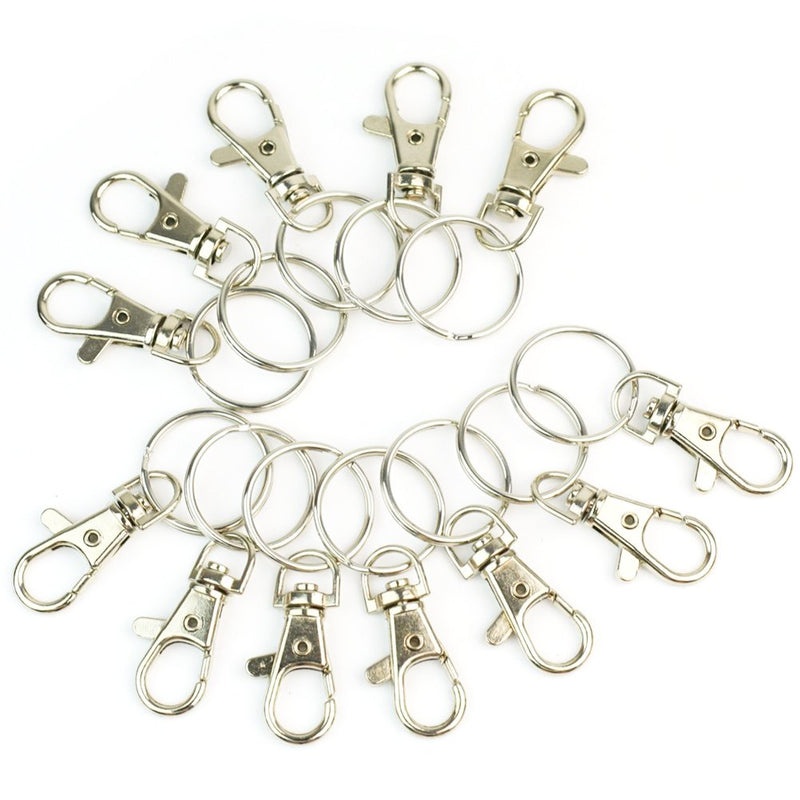 Tinksky Swivel Trigger Snap Hooks with Ring ,12pcs(Silver)