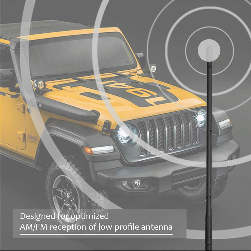 KSaAuto 13 Inch Short Antenna Compatible with Jeep Wrangler JK JL JLU Sahara Rubicon Gladiator 2007-2021 | Flexible Rubber Antenna Replacement | Designed for Optimized Car Radio Reception Antenna