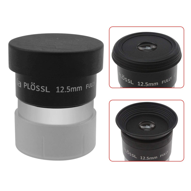 Astromania 1.25" 12.5mm Plossl Telescope Eyepiece - 4-Element Plossl Design - Threaded for Standard 1.25inch Astronomy Filters