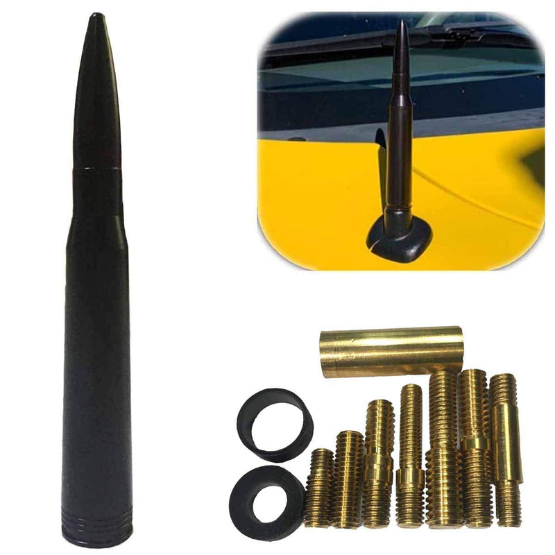 5.5" inch Bullet Stubby Antenna Mast Short Radio Aerial Black Replacement Universal Fit Trucks SUV Car