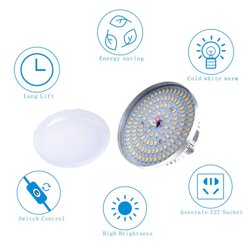Aqirui 85W Light Bulb Dimmable Tricolor LED Bulbs 5500K Spiral Softbox Bulb in E27 Socket for Photography Photo Video Studio Lighting 1 Pack