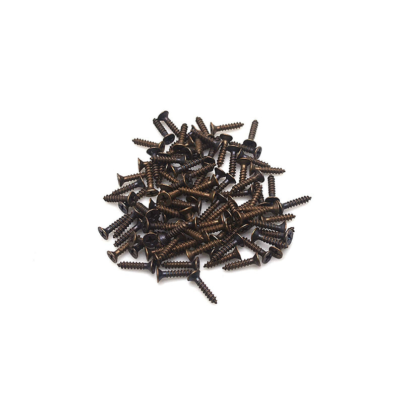 FarBoat 20Pcs Flush Hinges Bifold Non-Mortise 1.5"x0.8" Antique Iron Hardware for Windows Furniture Cabinet Drawer Cupboar Dresser with Screws (Bronze, 38x21mm/1.5x0.8inch)