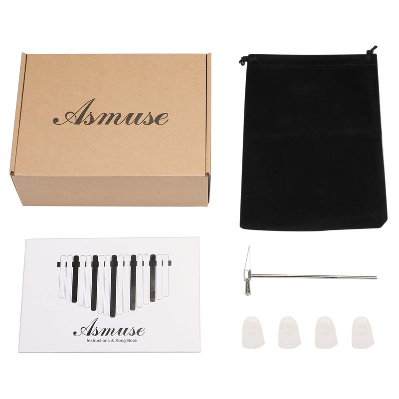 Kalimba 17 Keys Thumb Piano with Asmuse Songbook Tuning Hammer Carrying Bag Thumb Picks Cleaning Cloth Kalimba -B