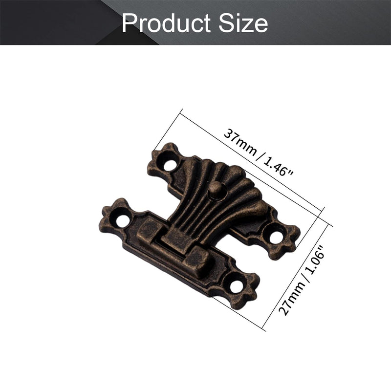 MroMax 5 Sets Closed Hasp Lock 1.46" x 1.06"Rectangular Hasp Lock Zinc Alloy Latch Lock Bronze Tone 37mm x 27mm (LxW)