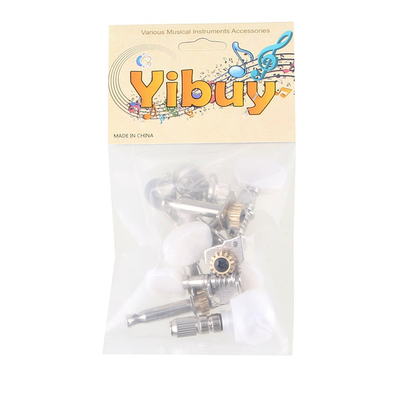 Yibuy Durable Banjo Semiclosed Right Machine Head Tuning Tuner Peg Key for Guitar Parts Pack of 5